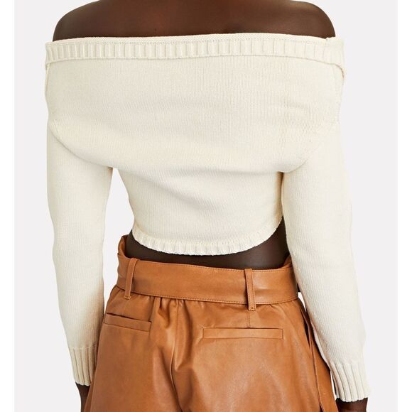 PHILOSOPHY DI LORENZO SERAFINI Off-The-Shoulder Cropped Cardigan - Picture 3 of 7